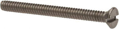 Value Collection - #6-32 UNC, 1-1/2" OAL Slotted Drive Machine Screw - Flat Head, Grade 316 Stainless Steel, Uncoated, Without Washer - Apex Tool & Supply