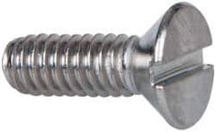 Value Collection - #8-32 UNC, 1/2" OAL Slotted Drive Machine Screw - Flat Head, Grade 316 Stainless Steel, Uncoated, Without Washer - Apex Tool & Supply