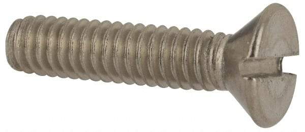Value Collection - #8-32 UNC, 3/4" OAL Slotted Drive Machine Screw - Flat Head, Grade 316 Stainless Steel, Uncoated, Without Washer - Apex Tool & Supply