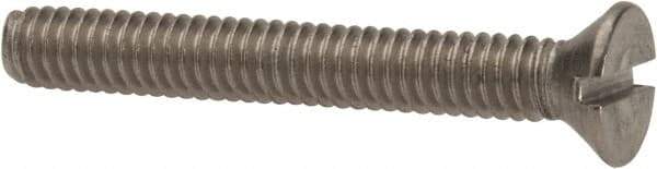 Value Collection - #8-32 UNC, 1-1/4" OAL Slotted Drive Machine Screw - Flat Head, Grade 316 Stainless Steel, Uncoated, Without Washer - Apex Tool & Supply