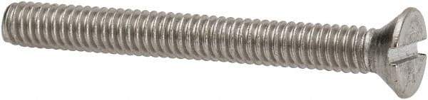 Value Collection - #8-32 UNC, 1-1/2" OAL Slotted Drive Machine Screw - Flat Head, Grade 316 Stainless Steel, Uncoated, Without Washer - Apex Tool & Supply