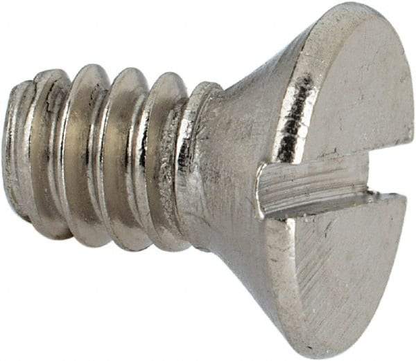 Value Collection - #10-24 UNC, 3/8" OAL Slotted Drive Machine Screw - Flat Head, Grade 316 Stainless Steel, Uncoated, Without Washer - Apex Tool & Supply