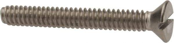 Value Collection - #10-24 UNC, 1-1/2" OAL Slotted Drive Machine Screw - Flat Head, Grade 316 Stainless Steel, Uncoated, Without Washer - Apex Tool & Supply