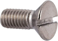 Value Collection - #10-32 UNF, 1/2" OAL Slotted Drive Machine Screw - Flat Head, Grade 316 Stainless Steel, Uncoated, Without Washer - Apex Tool & Supply