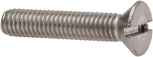 Value Collection - #10-32 UNF, 1" OAL Slotted Drive Machine Screw - Flat Head, Grade 316 Stainless Steel, Uncoated, Without Washer - Apex Tool & Supply