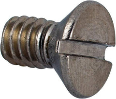 Value Collection - 1/4-20 UNC, 1/2" OAL Slotted Drive Machine Screw - Flat Head, Grade 316 Stainless Steel, Uncoated, Without Washer - Apex Tool & Supply