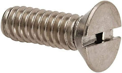Value Collection - 1/4-20 UNC, 3/4" OAL Slotted Drive Machine Screw - Flat Head, Grade 316 Stainless Steel, Uncoated, Without Washer - Apex Tool & Supply