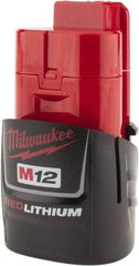 Milwaukee Tool - 12 Volt Lithium-Ion Power Tool Battery - 1.5 Ahr Capacity, 1 hr Charge Time, Series M12 RED - Apex Tool & Supply