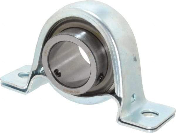 Browning - 1-3/16" ID, 4-5/8" OAL x 2-19/32" OAH Pillow Block - 2,567 Lb Static Cap, 4,381 Lb Dyn Cap, 3-3/4" Btw Mnt Hole Ctrs, 1-5/16" Base-to-Ctr Ht, Stamped Steel - Apex Tool & Supply