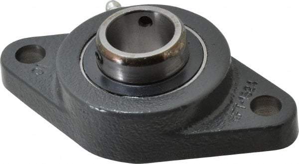 Browning - 1" ID, 4-7/8" OAL x 2-3/4" OAH 2-Bolt Flange Air Handling - 1,651 Lb Static Cap, 2,801 Lb Dyn Cap, 3-57/64" Btw Mnt Hole Ctrs, Cast Iron - Apex Tool & Supply