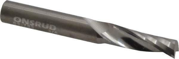 Onsrud - 3/8" Cutting Diam x 1-1/8" Length of Cut, 1 Flute, Upcut Spiral Router Bit - Uncoated, Right Hand Cut, Solid Carbide, 3" OAL x 3/8" Shank Diam, Single Edge, 21° Helix Angle - Apex Tool & Supply