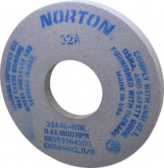Norton - 14" Diam x 5" Hole x 1-1/2" Thick, I Hardness, 46 Grit Surface Grinding Wheel - Aluminum Oxide, Type 5, Coarse Grade, 1,800 Max RPM, Vitrified Bond, One-Side Recess - Apex Tool & Supply