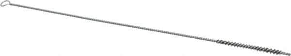 Schaefer Brush - 3" Long x 1/4" Diam Stainless Steel Long Handle Wire Tube Brush - Single Spiral, 15" OAL, 0.005" Wire Diam, 0.13" Shank Diam - Apex Tool & Supply