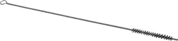 Schaefer Brush - 3" Long x 3/8" Diam Stainless Steel Long Handle Wire Tube Brush - Single Spiral, 15" OAL, 0.005" Wire Diam, 0.145" Shank Diam - Apex Tool & Supply