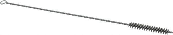 Schaefer Brush - 3" Long x 1/2" Diam Stainless Steel Long Handle Wire Tube Brush - Single Spiral, 15" OAL, 0.006" Wire Diam, 0.17" Shank Diam - Apex Tool & Supply