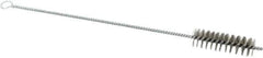 Schaefer Brush - 3" Long x 1" Diam Stainless Steel Long Handle Wire Tube Brush - Single Spiral, 15" OAL, 0.007" Wire Diam, 3/8" Shank Diam - Apex Tool & Supply