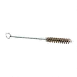 Schaefer Brush - 3" Long x 1/2" Diam Stainless Steel Long Handle Wire Tube Brush - Single Spiral, 27" OAL, 0.006" Wire Diam, 0.17" Shank Diam - Apex Tool & Supply