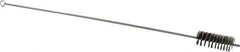 Schaefer Brush - 3" Long x 1-1/4" Diam Stainless Steel Long Handle Wire Tube Brush - Single Spiral, 27" OAL, 0.007" Wire Diam, 3/8" Shank Diam - Apex Tool & Supply