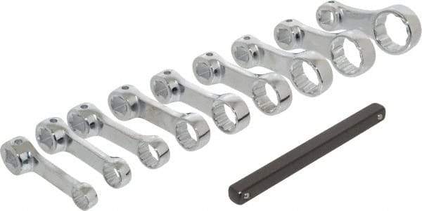 Proto - 9 Piece 3/8" Drive Torque Adapter Set - 3/8 to 7/8", with Clip Rail - Apex Tool & Supply