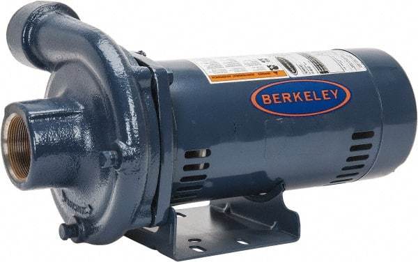 Berkeley - TEFC Motor, 208-230/460 Volt, 3 Phase, 2-1/2 HP, Cast Iron Straight Pump - 2 Inch Inlet, 1-1/2 Inch Outlet, 142 Max Head psi, Brass Impeller - Apex Tool & Supply