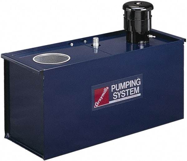 Graymills - 21 Gallon Tank Capacity, 16 Gauge Steel Tank, Flood Coolant System - 36" Tank Length x 16" Tank Width x 9-3/4" Tank Height - Apex Tool & Supply