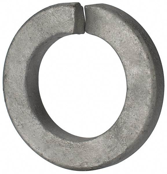 Value Collection - 1", 1.023" ID, 1/4" Thick Split Lock Washer - Grade 2 Spring Steel, Hot Dipped Galvanized Finish, 1.023" Min ID, 1.044" Max ID, 1.667" Max OD - Apex Tool & Supply