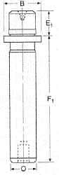 Dayton Lamina - 1" Diam x 4-3/16" Long Demountable Ball Bearing Guide Post - 5/16-18, 1-5/16" Collar OD, 1-3/16" Above Collar, Hardened Steel - Apex Tool & Supply