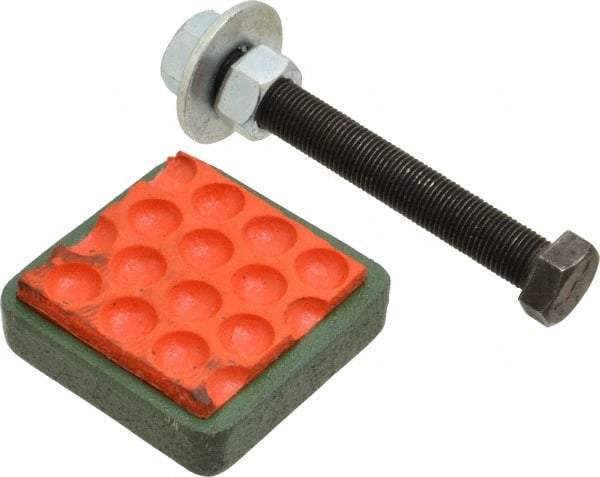 Made in USA - 1/2-13 Bolt Thread, 2" Wide Stud Mount Leveling Pad & Mount - 500 Max Lb Capacity - Apex Tool & Supply