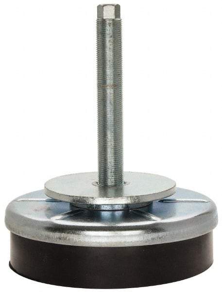 Royal Products - M20 x 1.50 Bolt Thread, Stud Mount Leveling Pad & Mount - 5,500 Max Lb Capacity, 6-1/4" Base Diam - Apex Tool & Supply