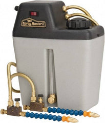 Trico - 2 Outlet, 1 Gallon Tank Capacity, High Density Polyethylene Tank Mist Coolant System - 10" Tank/Unit Length x 5-1/4" Tank/Unit Width x 12-1/4" Tank/Unit Height, 50 to 100 psi, 5' Coolant Line Length, 7" Hose Length - Apex Tool & Supply