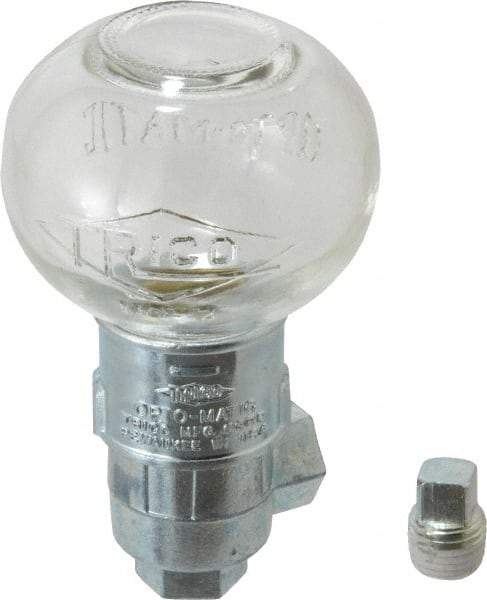Trico - 1 Outlet, Glass Bowl, 2.5 Ounce Constant-Level Oil Reservoir - 1/4 NPT Outlet, 2-1/2" Diam x 4-1/4" High - Apex Tool & Supply