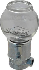 Trico - 1 Outlet, Glass Bowl, 8 Ounce Constant-Level Oil Reservoir - 1/4 NPT Outlet, 3-3/16" Diam x 6-11/16" High - Apex Tool & Supply