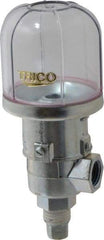 Trico - 1 Outlet, Plastic Bowl, 2 Ounce Constant-Level Oil Reservoir - 1/4 NPT Outlet, 1-15/16" Diam x 4-3/8" High - Apex Tool & Supply