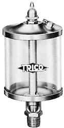 Trico - 1 Outlet, Glass Bowl, 1 Ounce Manual-Adjustable Oil Reservoir - 1/8 NPT Outlet, 1-5/8" Diam x 5-11/16" High - Apex Tool & Supply