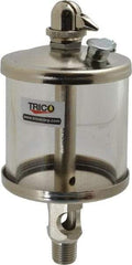 Trico - 1 Outlet, Glass Bowl, 5 Ounce Manual-Adjustable Oil Reservoir - 1/4 NPT Outlet, 2-5/8" Diam x 6-1/16" High - Apex Tool & Supply