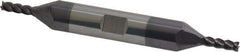 Accupro - 1/8", 3/8" LOC, 3/8" Shank Diam, 3" OAL, 4 Flute, Solid Carbide Square End Mill - Double End, AlTiN Finish, Spiral Flute, 40° Helix, Centercutting, Right Hand Cut, Right Hand Flute - Apex Tool & Supply