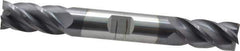 Accupro - 1/2", 1" LOC, 1/2" Shank Diam, 4" OAL, 4 Flute, Solid Carbide Square End Mill - Double End, AlTiN Finish, Spiral Flute, 40° Helix, Centercutting, Right Hand Cut, Right Hand Flute - Apex Tool & Supply