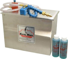 Kool Mist - 1 Outlet, 3 Gal Tank Capacity, Stainless Steel Tank Mist Coolant System - 4' Coolant Line Length, 12" Hose Length, 5/16" Nozzle Diam - Apex Tool & Supply