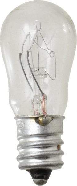 Philips - 6 Watt, 120 & 130 Volt, Incandescent Miniature & Specialty S6 Lamp - Candelabra Screw Base, 1 to 19 Equivalent Range, Warm (1,000 to 3,000), Dimmable, 1-7/8" OAL - Apex Tool & Supply