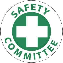NMC - Safety Committee, Hard Hat Label - Green on White, 2" Thick, For Accident Prevention - Apex Tool & Supply