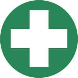 NMC - Hard Hat Label - White on Green, 2" Thick, For Accident Prevention - Apex Tool & Supply