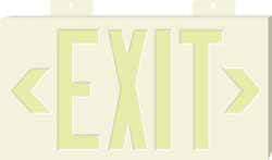 NMC - Exit, Plastic Exit Sign - 15-1/4" Wide x 8-1/4" High, Glow-in-the-Dark - Apex Tool & Supply