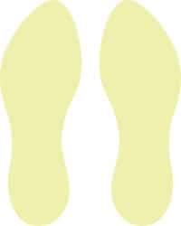 NMC - Foot Prints (Graphic), Pressure Sensitive Vinyl Exit Sign - 6" Wide x 10" High, Glow-in-the-Dark - Apex Tool & Supply