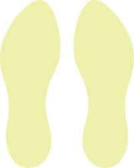 NMC - Foot Prints (Graphic), Pressure Sensitive Vinyl Exit Sign - 6" Wide x 10" High, Glow-in-the-Dark - Apex Tool & Supply