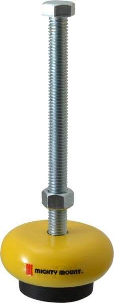 Gibraltar - 500 Lb Capacity, 1/2-13 Thread, Zinc Stud, Machine Socket Mount Leveling Mount - 6" Stud Length, 3" Base Diam, Elastomer Pad - Apex Tool & Supply