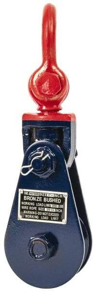Value Collection - 8, 800 Lbs. Load Limit, Side Release Snatch Block - Single Sheave, 4-1/2 Inch Outside Diameter, Wire Rope, 3/8 Inch Diameter, Steel - Apex Tool & Supply