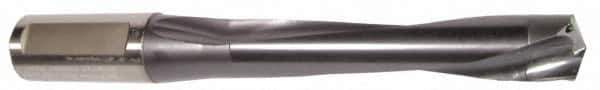 Sumitomo - 9/16" 140° Solid Carbide Jobber Drill - TiAlN Finish, Right Hand Cut, Spiral Flute, Round with Flats Shank, 5-11/16" OAL, V-Point Point - Apex Tool & Supply