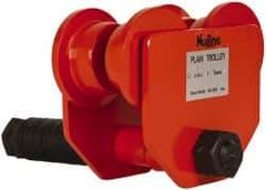 Value Collection - 1/2 Ton Capacity Plain Ball Bearing Trolley - 2-1/2" to 5-1/2" Flange Width, 5" to 12" I-Beam, 36" Min Radius - Apex Tool & Supply