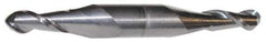 Accupro - 5/16" Diam, 3/4" LOC, 2 Flute Solid Carbide Ball End Mill - AlTiN Finish, Double End, 3-1/2" OAL, 3/8" Shank Diam, Spiral Flute - Apex Tool & Supply