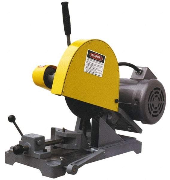Kalamazoo - 10" Blade Diam, 5/8" Arbor Hole, Straight Chop & Cutoff Saw - 3 Phase, 3,450 RPM, 3 hp, 220/440 Volts, 1-1/2" in Solids at 90°, 2-1/2" in Pipe at 90° - Apex Tool & Supply